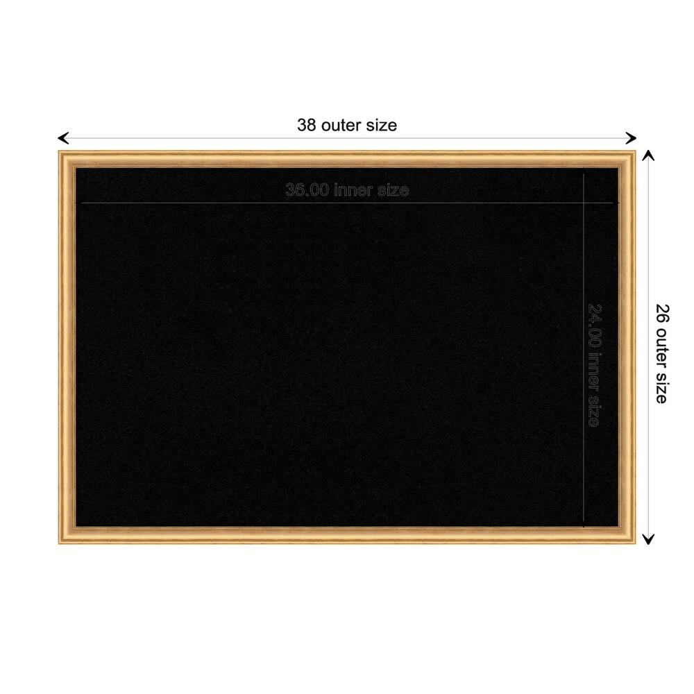 Salon Wood Framed Black Corkboard Bulletin Board
