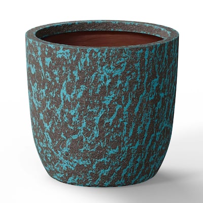 Tall Round Concrete Flower Planter with Drainage Hole and Enhanced Interior