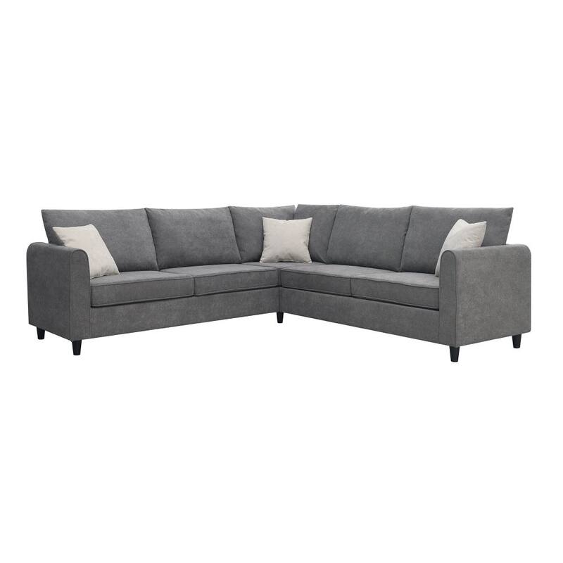 88''x88" Modern Upholstered Grey Living Room Sectional Sofa