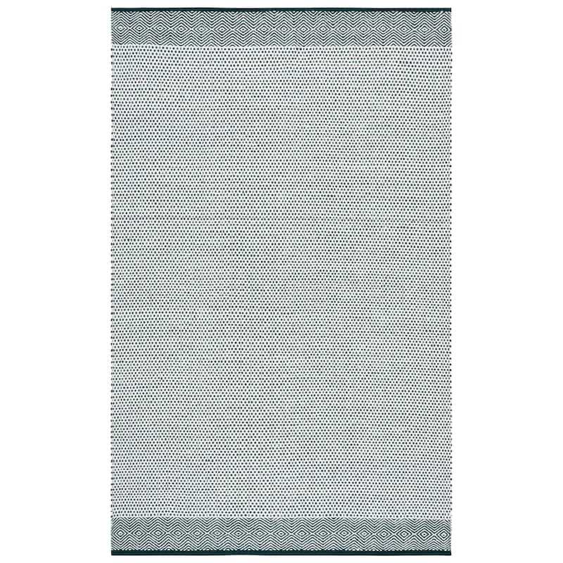 SAFAVIEH Handmade Kilim Mairwen Cotton & Wool Rug - 6' x 9' - Dark Green/Ivory