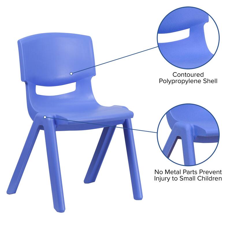 2 Pack Plastic Stackable School Chair with 15.5"H Seat