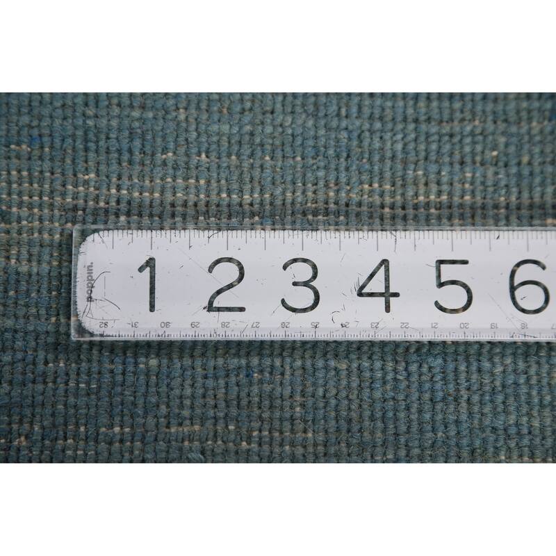 Light Blue Gabbeh Oriental Area Rug Hand-Knotted Wool Carpet - 6'0" x 8'10"