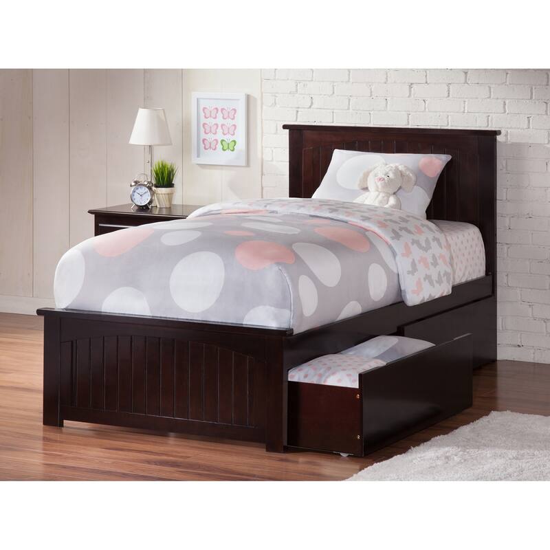 Twin Platform Bed with Drawers - Classic Comfort Bed Frame, White Finish, Underbed Storage