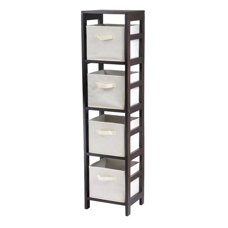 Capri 5-Pc Storage Shelf with 4 Foldable Fabric Baskets