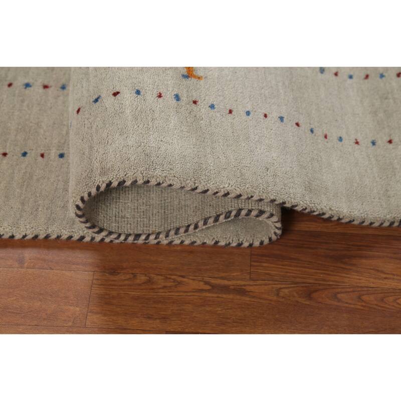 Tribal Gabbeh Oriental Area Rug Handmade Wool Carpet - 5'2"x 7'10"