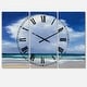 preview thumbnail 2 of 4, Porch & Den 'Beach Clouds II' 3-panel Metal Clock - 36 in. wide x 28 in. high - 3 panels