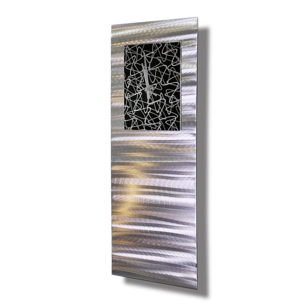 Statements2000 Modern Metal Wall Clock Art Abstract Decor By Jon Allen Radiance Clock 24 X 9 Overstock 27545421