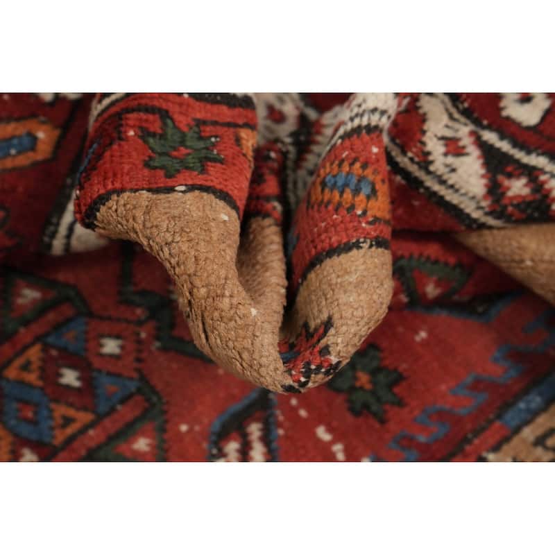 Hand Knotted Oriental 100% Wool Carpet Traditional Geometric Brown Sarab Runner Rug - 8' 6'' X 3' 0''