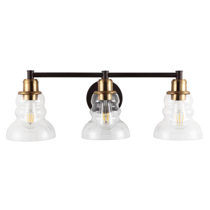 Modernist Vintage Metal/Glass Industrial Rustic LED Vanity, by JONATHAN Y