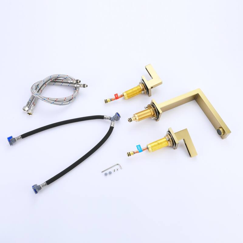 2 Handle 8 Inch Solid Brass Widespread Bathroom Sink Faucet