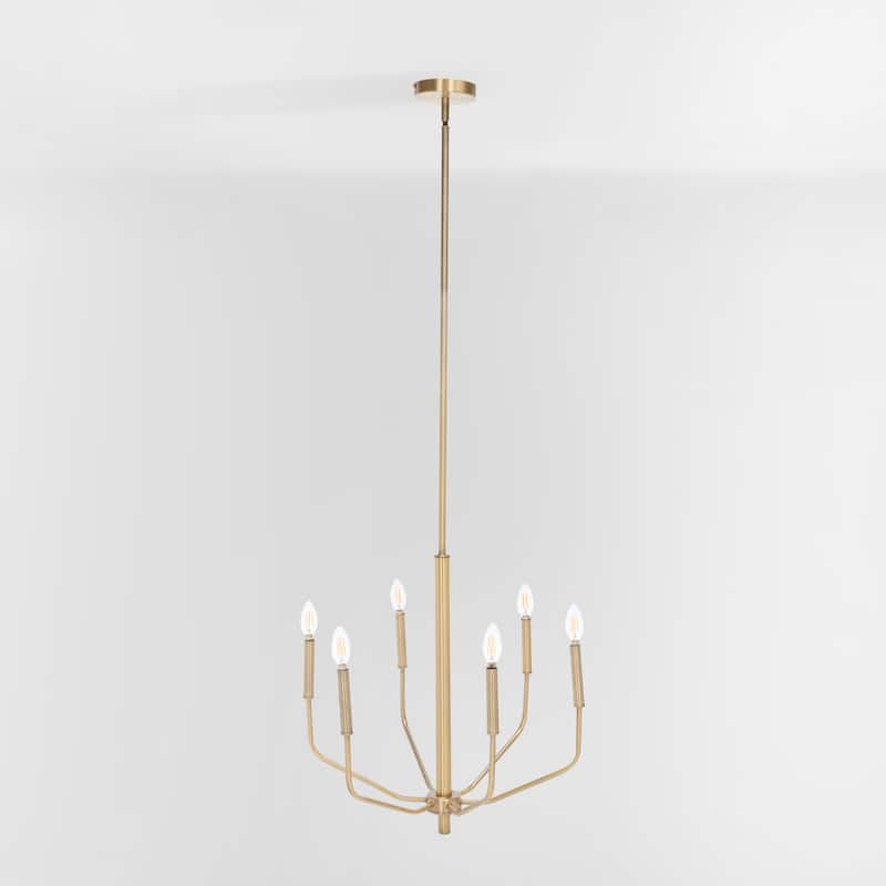 SAFAVIEH Chandelier Rosey 22" Modern & Contemporary Chandelier (3-Bulb) - 22" W x 22" D x 45" H - Antique Brass