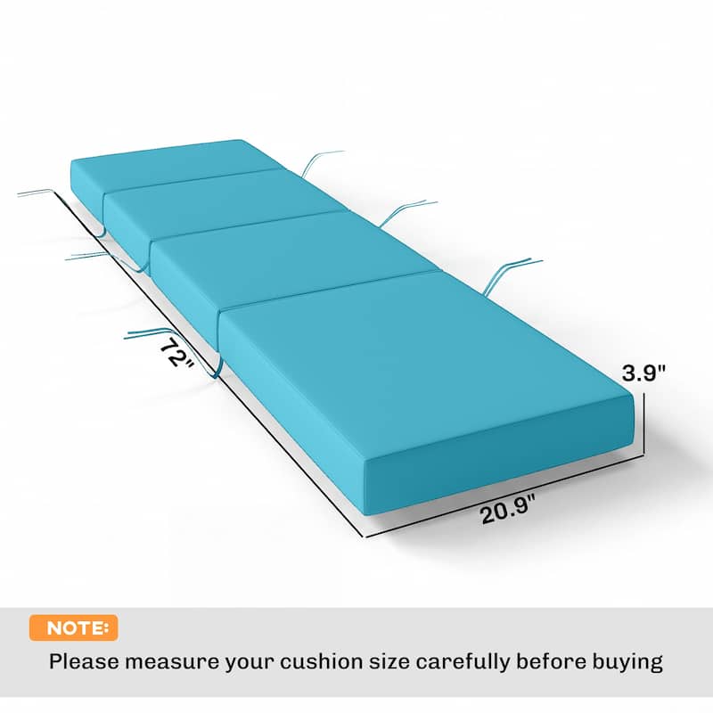 Outsunny Chaise Lounge Cushion, 4" Thick Outdoor Lounge Chair Cushion with Non-Slip Ties