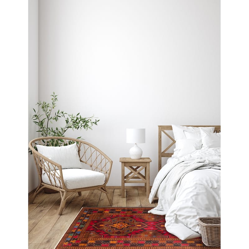ECARPETGALLERY Hand-knotted Teimani Red Wool Rug - 3'5 x 6'8