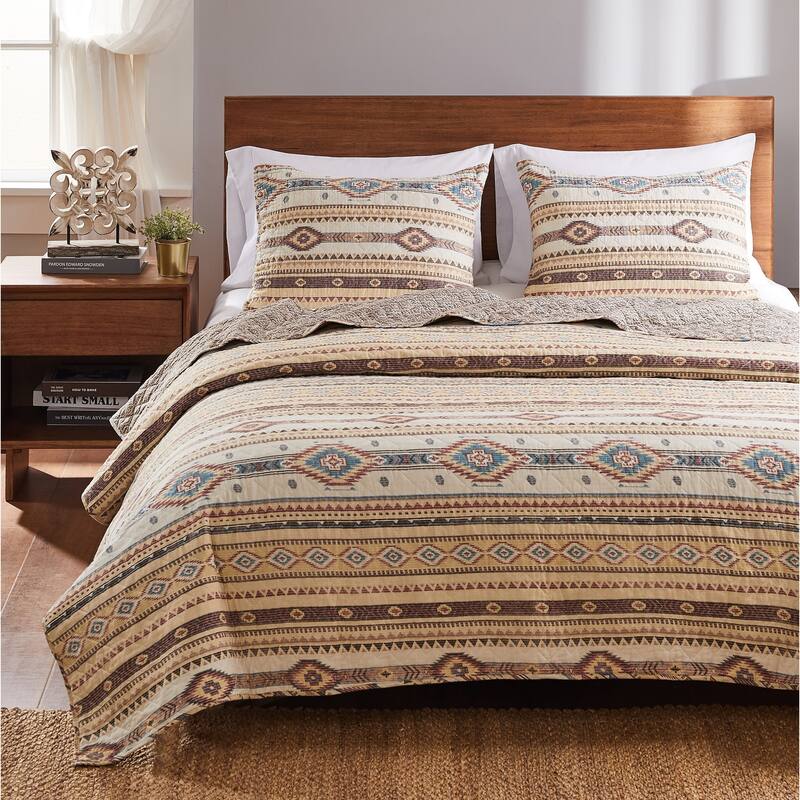 The Curated Nomad San Carlos Cotton Rich Quilt Set - Tan - King - Cal King