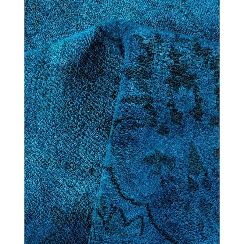 Overdyed, One-of-a-Kind Hand-Knotted Area Rug - Blue - 8' 3" x 10' 2"