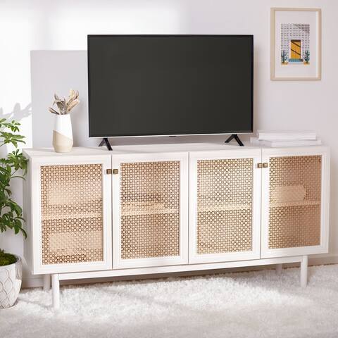 SAFAVIEH Piran 63-inch 4-Door Storage Media TV Stand - 63.1" W x 16.3" L x 31.7" H