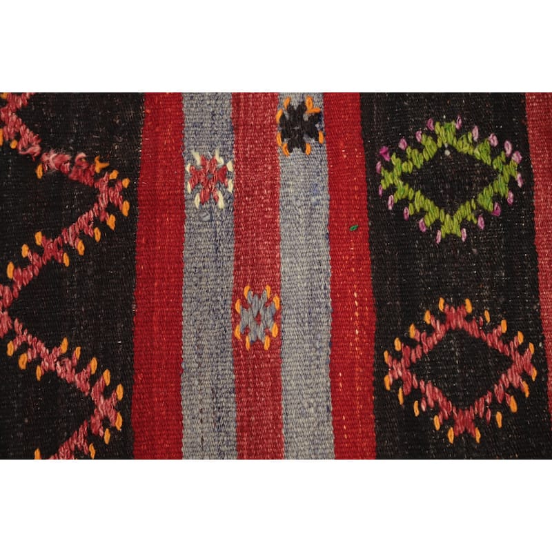 Hand Woven Oriental 100% Wool Carpet Southwestern Tribal Multi-Colored Kilim Area Rug - 10' 8'' X 7' 5''