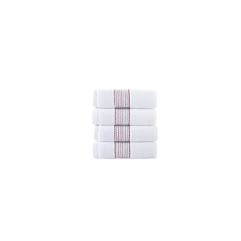Brooks Brothers Rope Stripe Border 4 pcs Wash Towels - Scarlet Sage