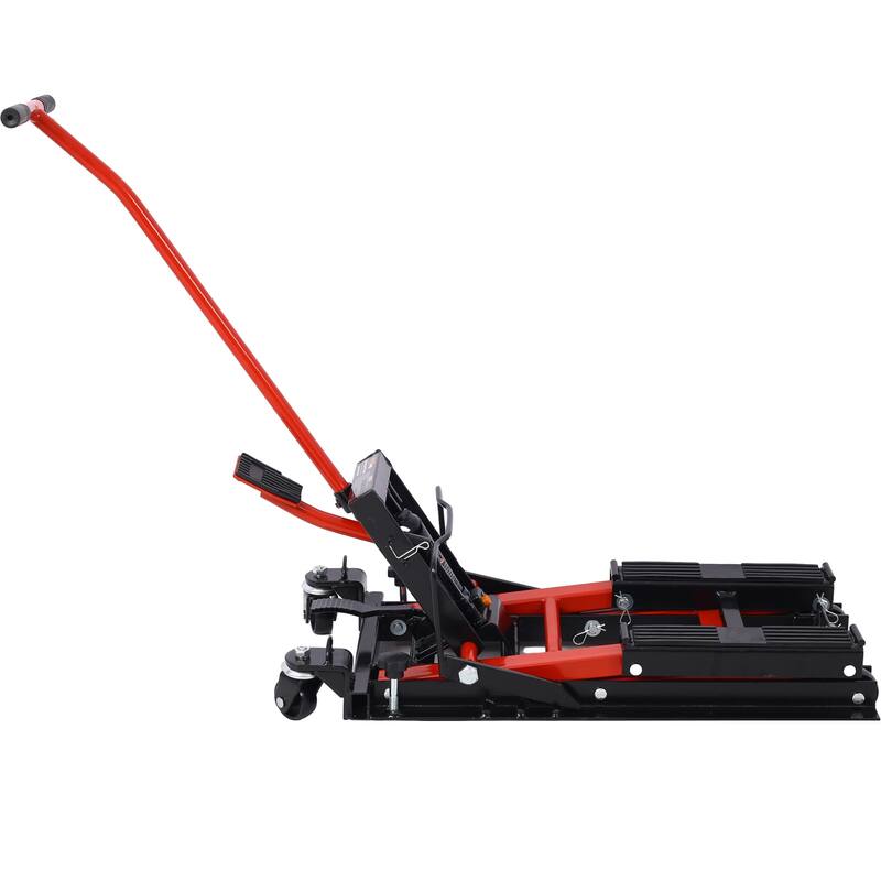 Hydraulic Motorcycle Lift Jack For Garage Repair Shop, ATV Scissor Lift Table With Casters Safety Pin 1500 Lbs Capacity