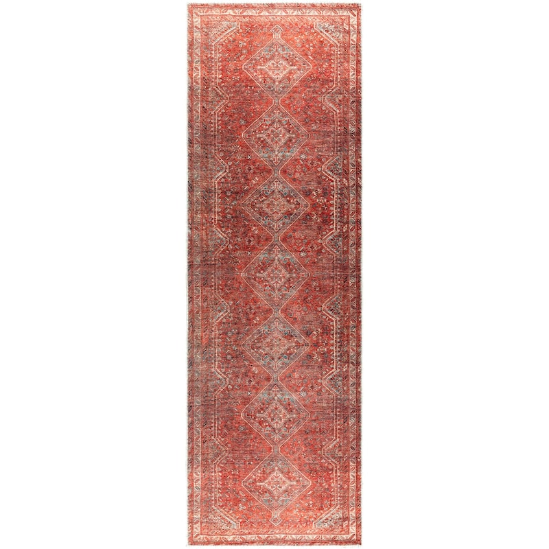 Livabliss Traditional Amelie Medallion Washable Area Rug