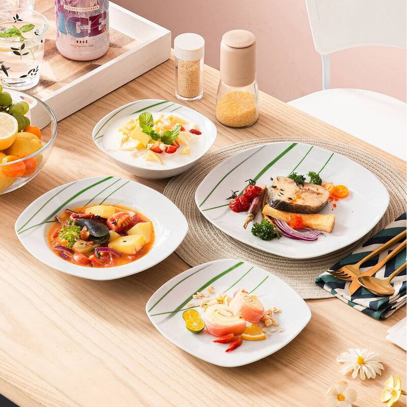 VEWEET Aviva Porcelain Dinnerware Set (Service for 6)