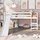 preview thumbnail 2 of 5, Loft Bed with Slide, Multifunctional Design, Twin (White)