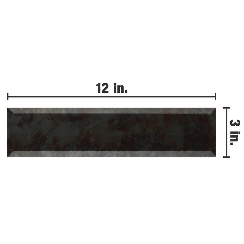 Merola Tile Lustre Beveled Antique Mirror 3" x 12" Glass Wall Tile