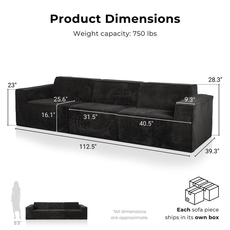 Furniture of America Navir Modern 5-Piece Chenille Foam Modular Sofa and Loveseat Set