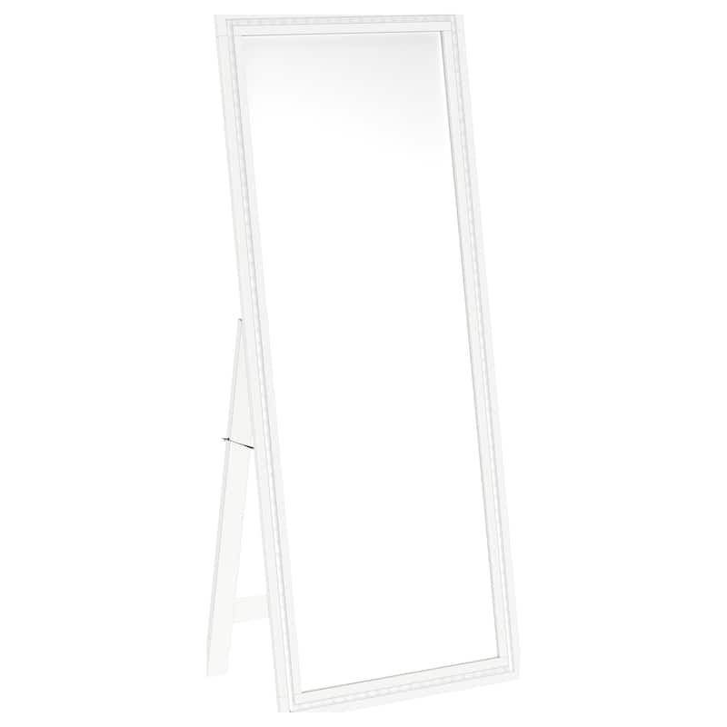 Windrose 28 x 67 Inch Tempered LED Standing Mirror - White