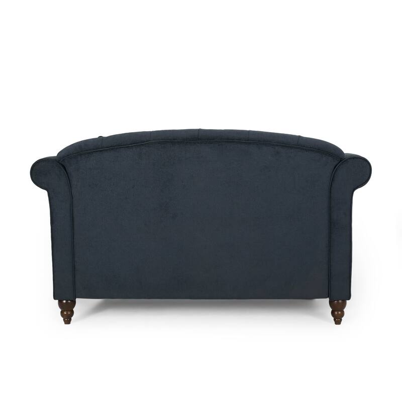 Freas Contemporary Tufted Double Chaise Lounge with Accent Pillows by Christopher Knight Home - 63.00" L x 58.50" W x 34.50" H