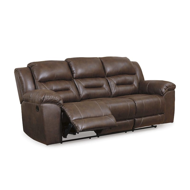 Stoneland Contemporary Reclining Sofa Chocolate