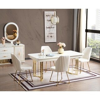 Marsille Modern Dining Room Table And 6 Dining Room Chairs Set - Bed