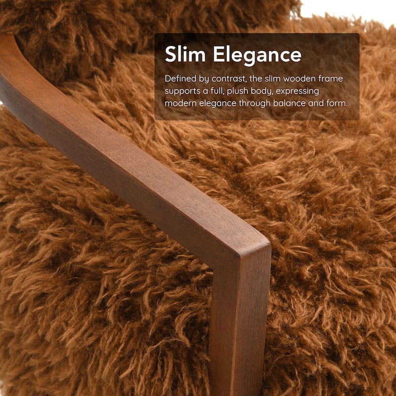 Furniture of America Lumir Modern 28-inch Faux Fur Accent Arm Chair