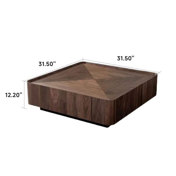 JAISWAY Light Luxury Modern Square Coffee Table with Drawers - Bed Bath ...