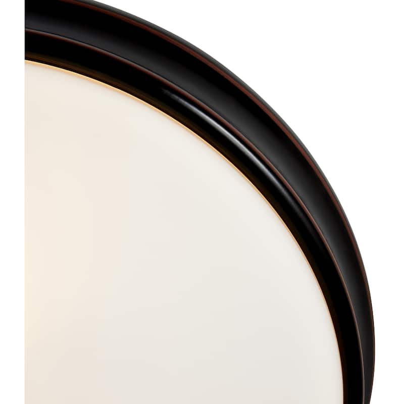 Access Lighting Atom - 2-Light 13" Flush Mount - Oil Rubbed Bronze Finish - Opal Glass Shade - Replaceable LED