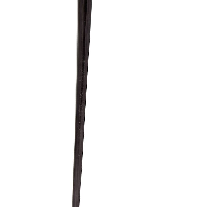 Black Aluminum Abstract Oval Shaped Accent Table with Shaded Glass Top