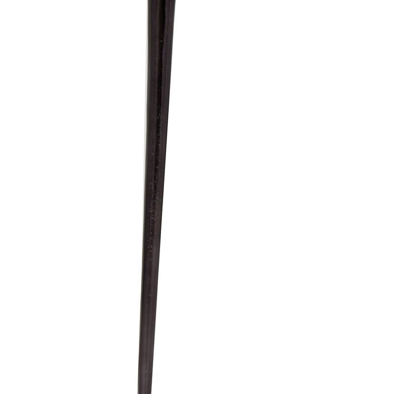 Black Aluminum Metal Abstract Oval Shaped Accent Table with Shaded Glass Top