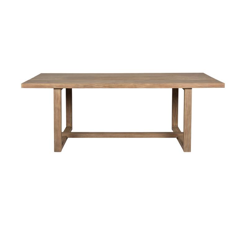 Vivid Outdoor Patio 7 Piece Dining Set in Eucalyptus Wood with Olefin Cushions