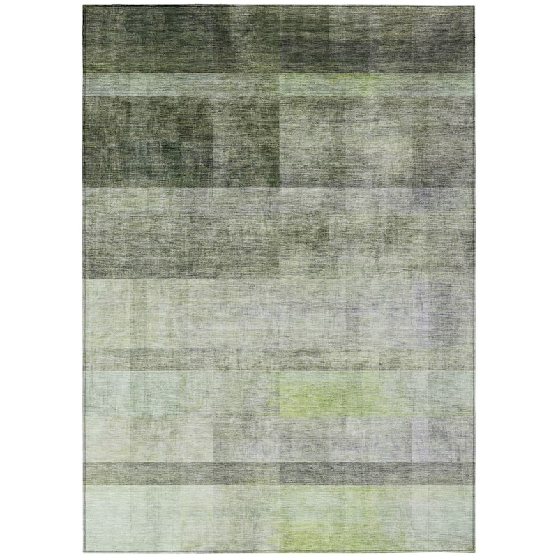 Machine Washable Indoor/ Outdoor Modern Abstract Chantille Rug