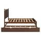 preview thumbnail 13 of 13, Queen Platform Bed with 2 Drawers & Twin XL Trundle, Walnut