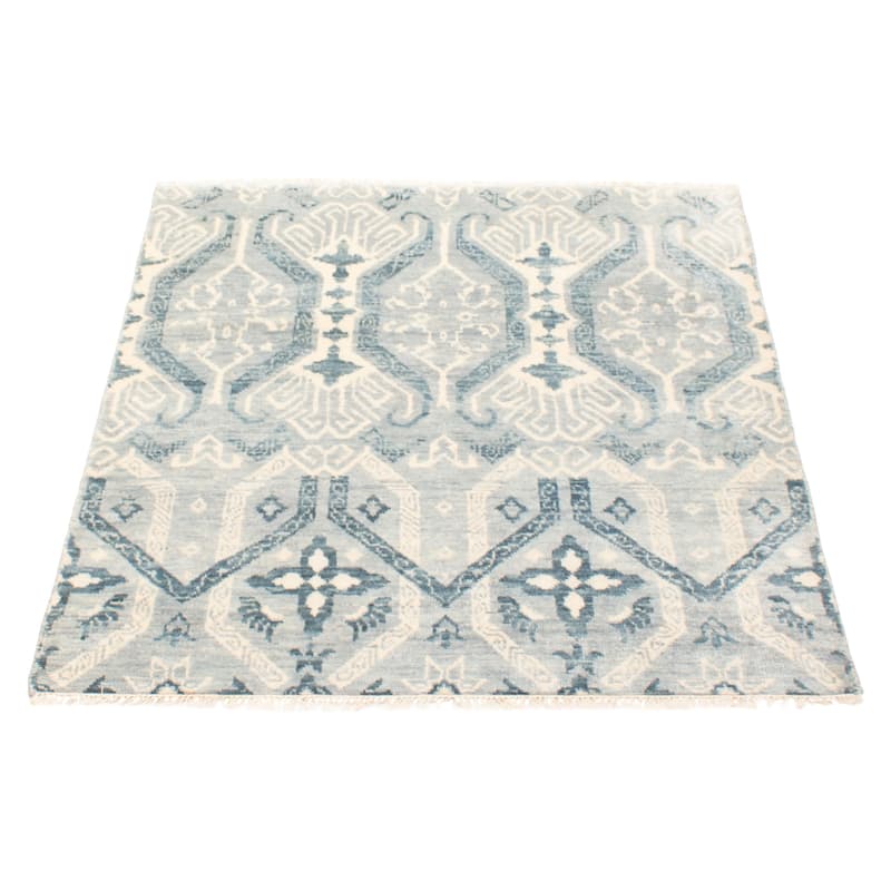 ECARPETGALLERY Hand-knotted Mystique Grey Wool Rug - 4' 9" x 5' 2"
