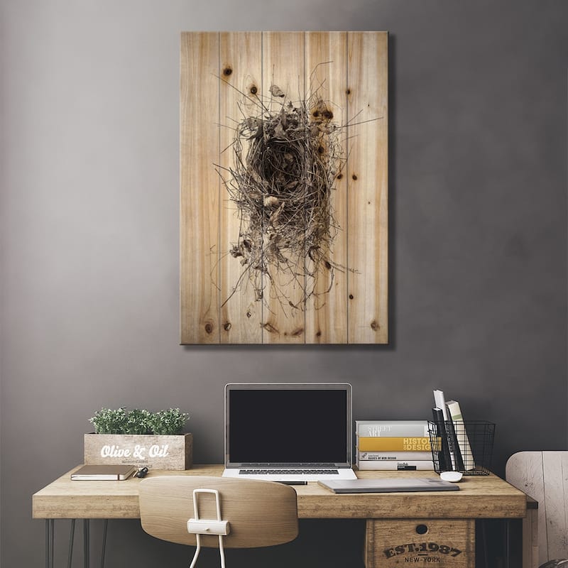 Nest II Print On Wood by Debra Van Swearingen - Multi-Color