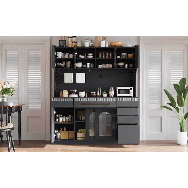 Large Coffee Bar Storage Cabinet