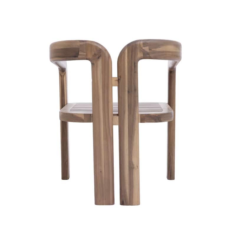 Christopher Knight Home - Country Acacia Wood 7-Piece Outdoor Dining Set with Cushions, Natural and Teak Finish Patio Table