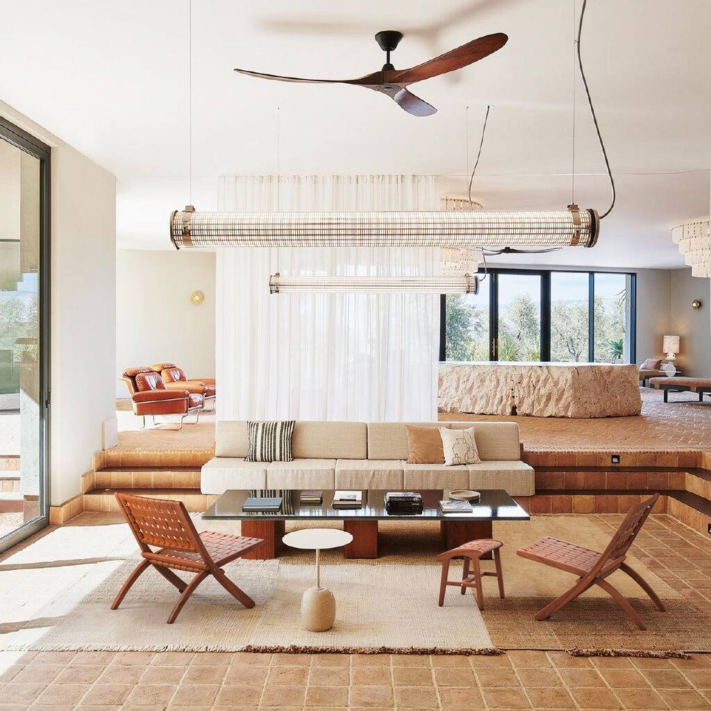 Woven Faux Leather Ottoman Mid-Century Modern Scandinavian Brown Accent Stool