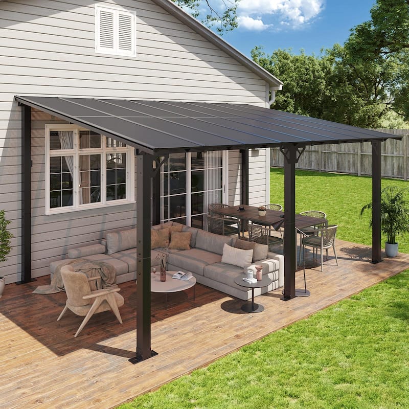 Outdoor Wall Mounted Gazebos, Lean to Gazebo with Sloped Roof