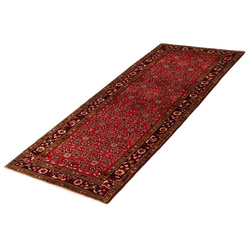 ECARPETGALLERY Hand-knotted Andelz Red Wool Rug - 3'11 x 9'11