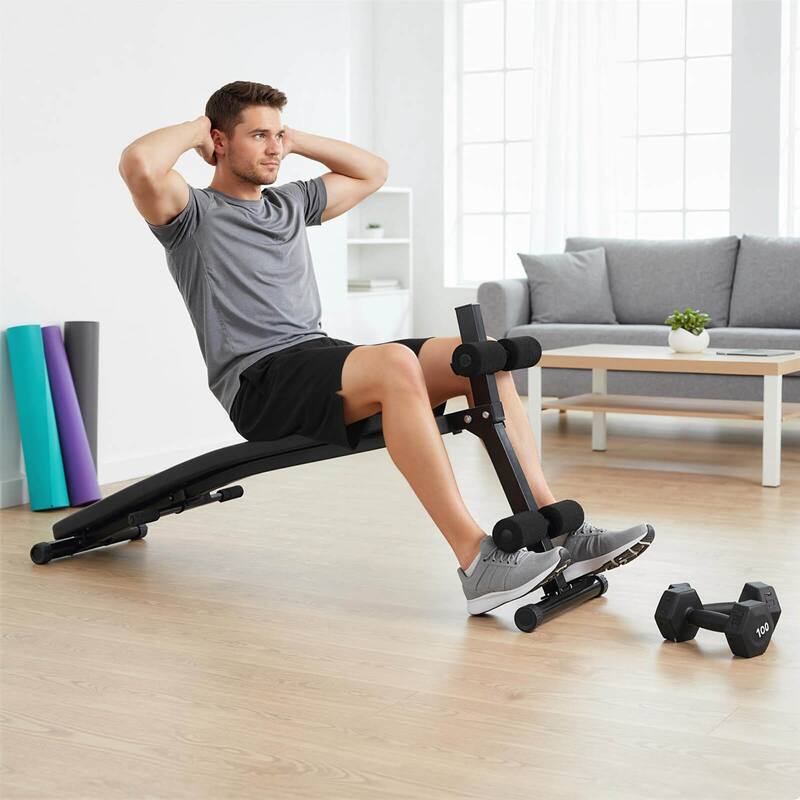 Goplus Full Body Sit Up Bench, Abdominal Workout Bench with 5-Position - as pic shows - See Details