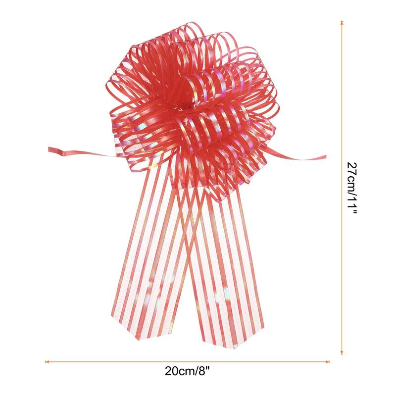 15pcs 6" Large Organza Pull Bow Chiffon Gift Wrapping Bows Ribbon - Red - 8"