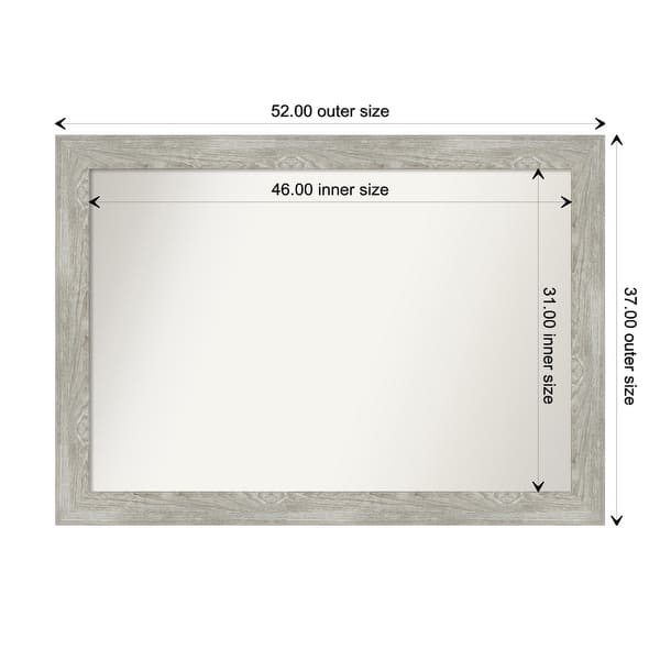 dimension image slide 7 of 113, Dove Greywash Framed Non-Beveled Custom Wall Mirror, Bathroom Vanity Mirror